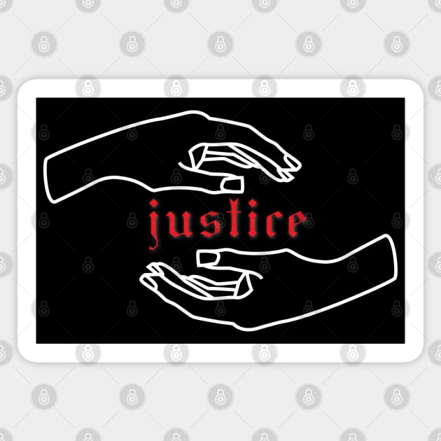 Red justice lettering Sticker by Nosa rez